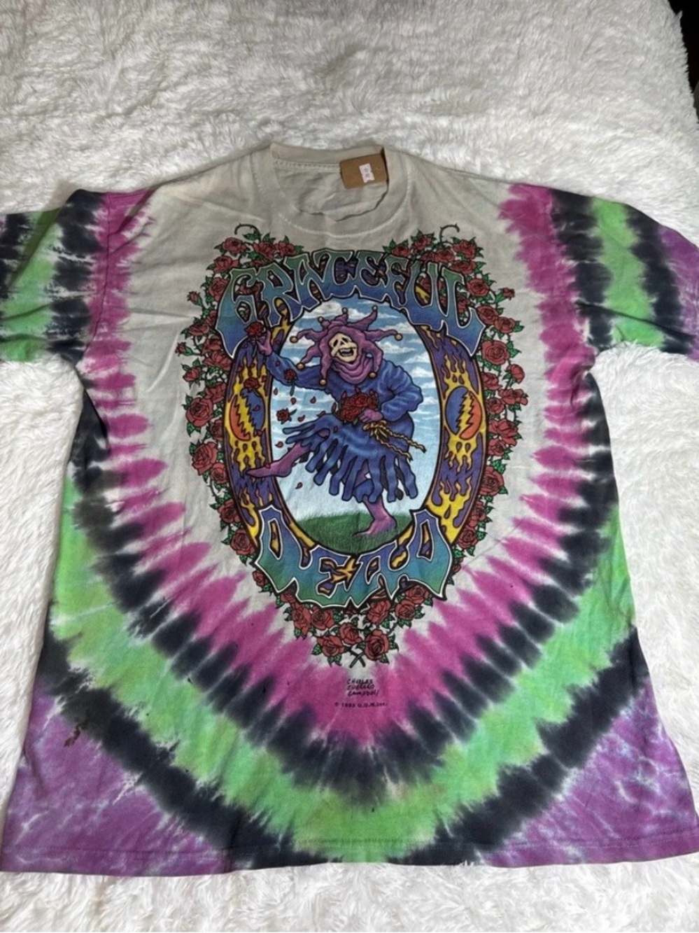 Vintage 1993 Grateful Dead Seasons Of The Dead Liquid Blue Shirt -L- Tie Dye 90s